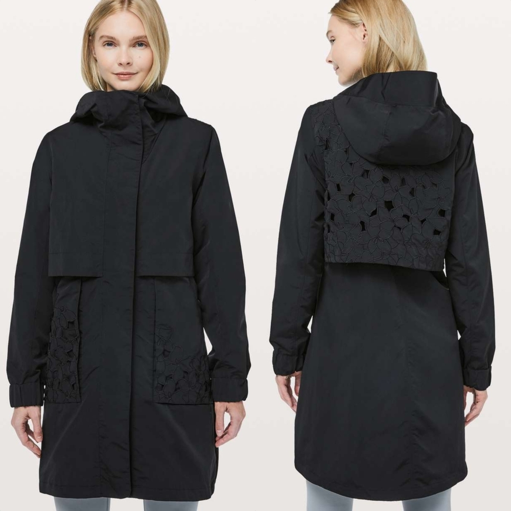 Lululemon Graced With Lace Long Utility Jacket in Black